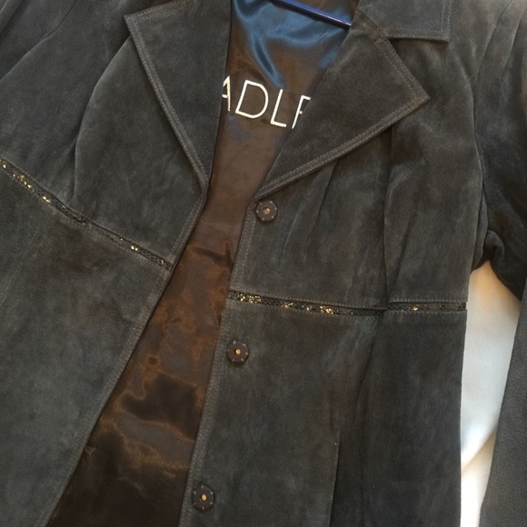 Grey M❤️Suede leather maxi long jacket coat duster - Picture 4 of 8